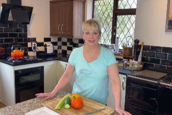 Cheryl Baker pictured in the kitchen of her house near Tonbridge. Picture: Instagram / @thecherylbaker