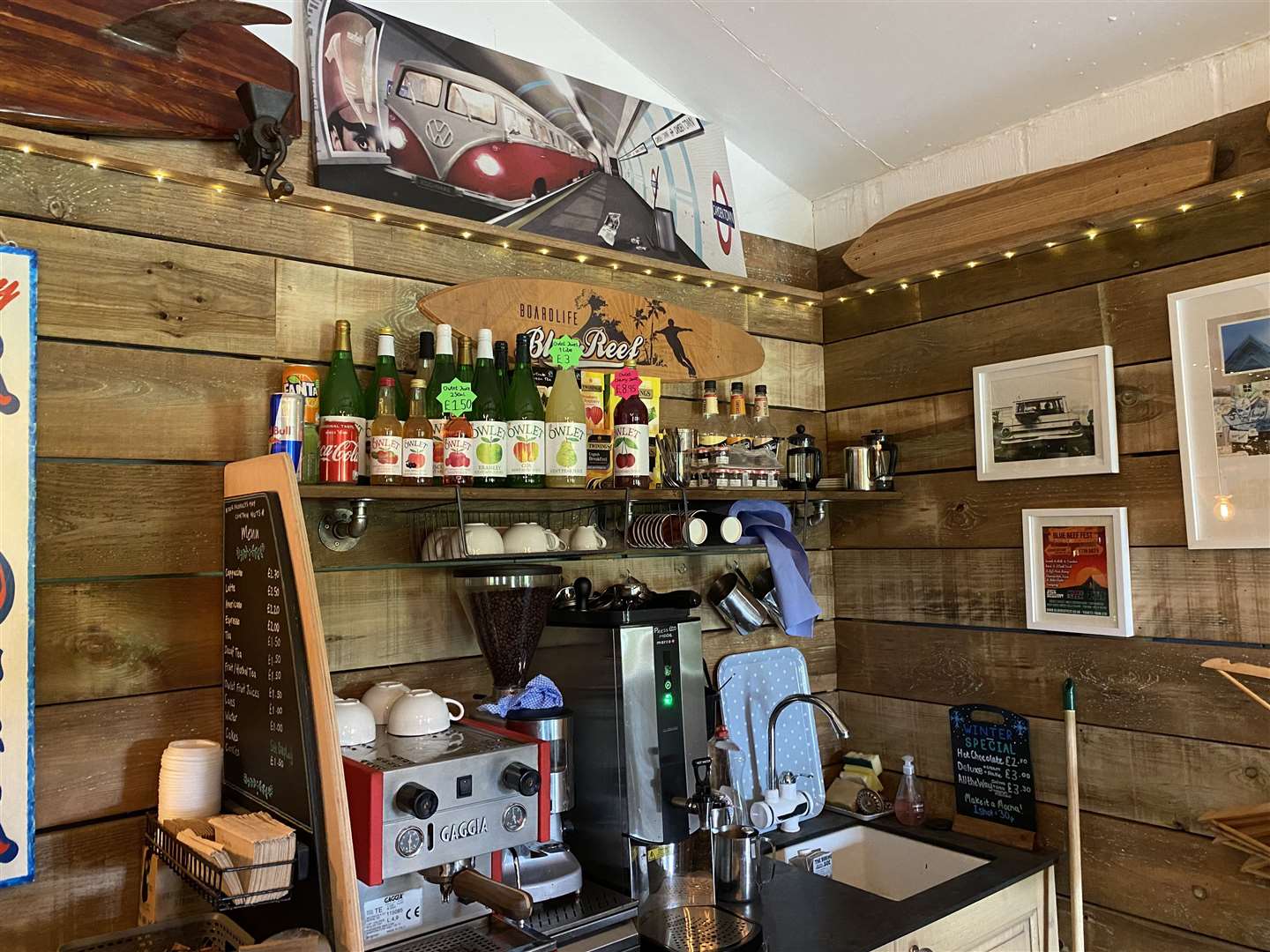 The Blue Reef skate shop also has a cafe where passionate enthusiasts can meet