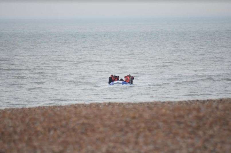Migrants arriving on the beach at Dungeness. Picture PD Photography.