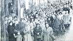 David Elphee recognised his mother Norah and aunt Kay Clark in this picture of crowds queueing outside Dunnings in 1950