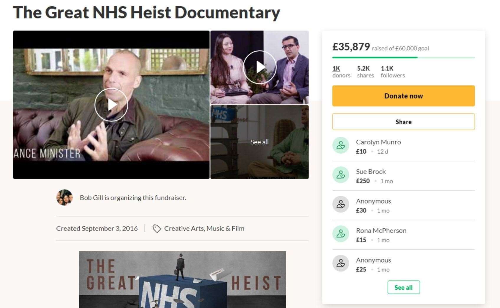 The page attracted a lot of attention from industry professionals. Picture: GoFundMe