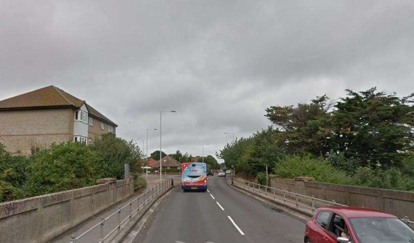 A car crashed with the barriers on Ramsgate Road. Picture: Google Maps