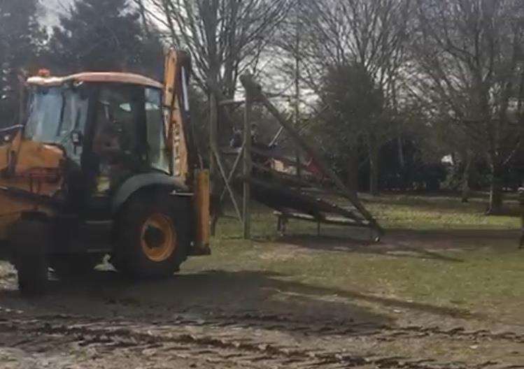 Diggers were filmed in Cobtree Manor Park's play area