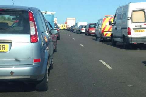 Traffic is building between Ramsgate and Minster. Picture: Daniel Eley