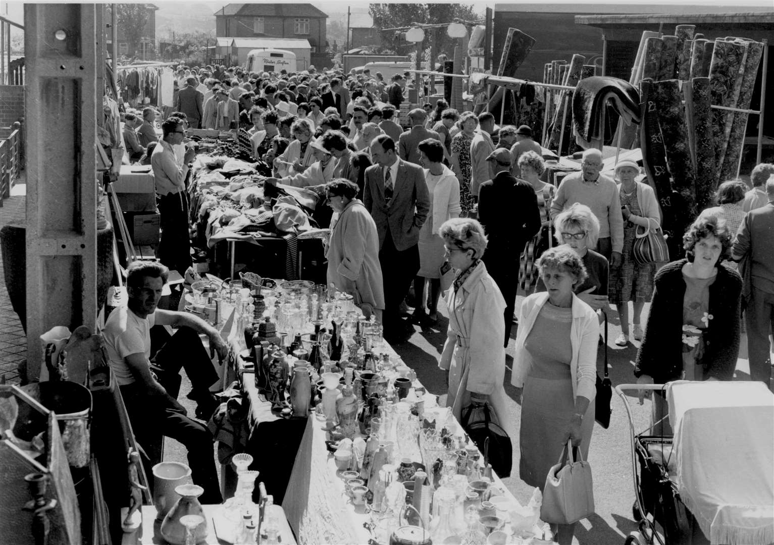 Canterbury's new general market, the first since the war, opened at the cattle market. Thousands of people turned up to browse through the 350 stalls