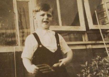David Webb, aged around five, before the war, and all that was left of the Beaver Road School he attended after the bomb struck 75 years ago during the Second World War Picture: Steve Salter