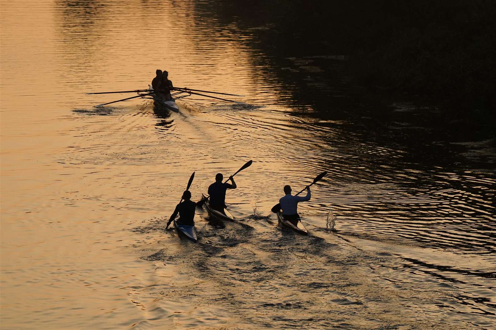 Members of the Warwick Boat Club on the River Avon (Jacob King/PA)