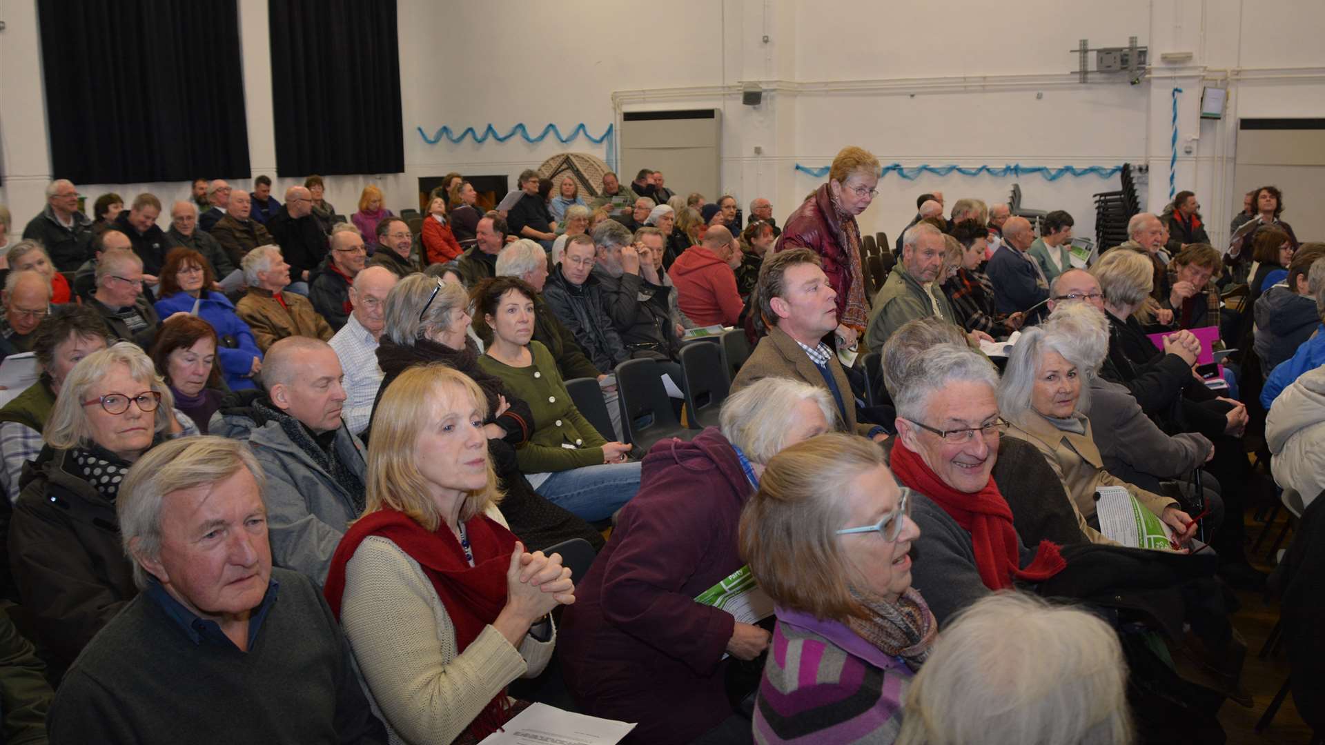 More than 250 residents arrived for the public meeting at Chatham House School hall. Picture: Ian Driver
