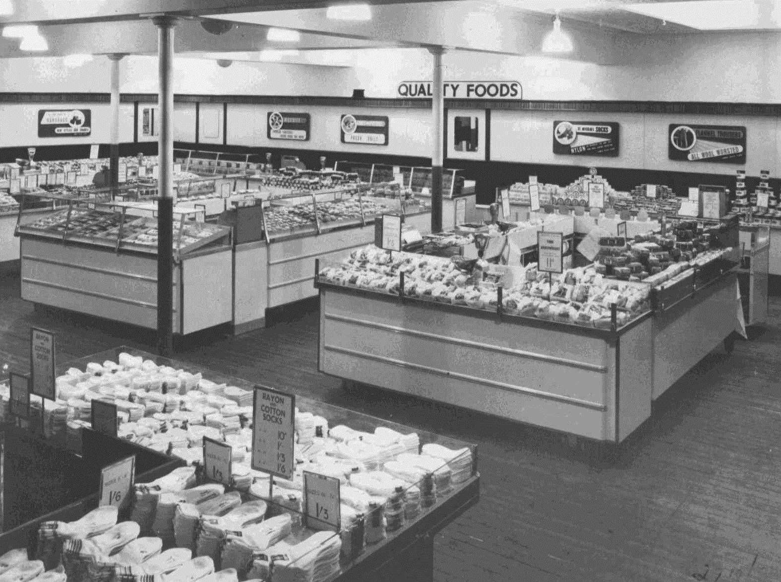 A look inside Gravesend's Marks and Spencer store in 1952. It closed in 2014 after a century of trading and is now occupied by B&M. Picture: Rachael Cokayne-Staniforth