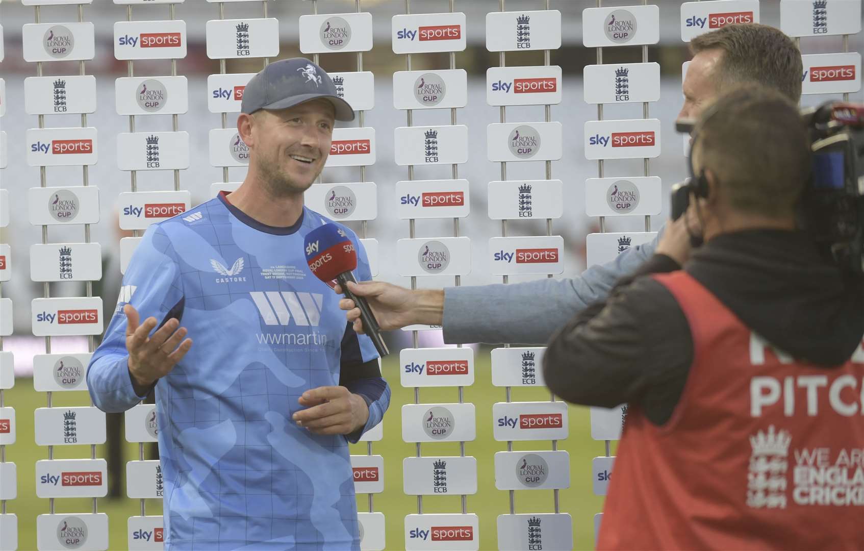 Joe Denly is interviewed by Sky Sports post-match. Picture: Barry Goodwin