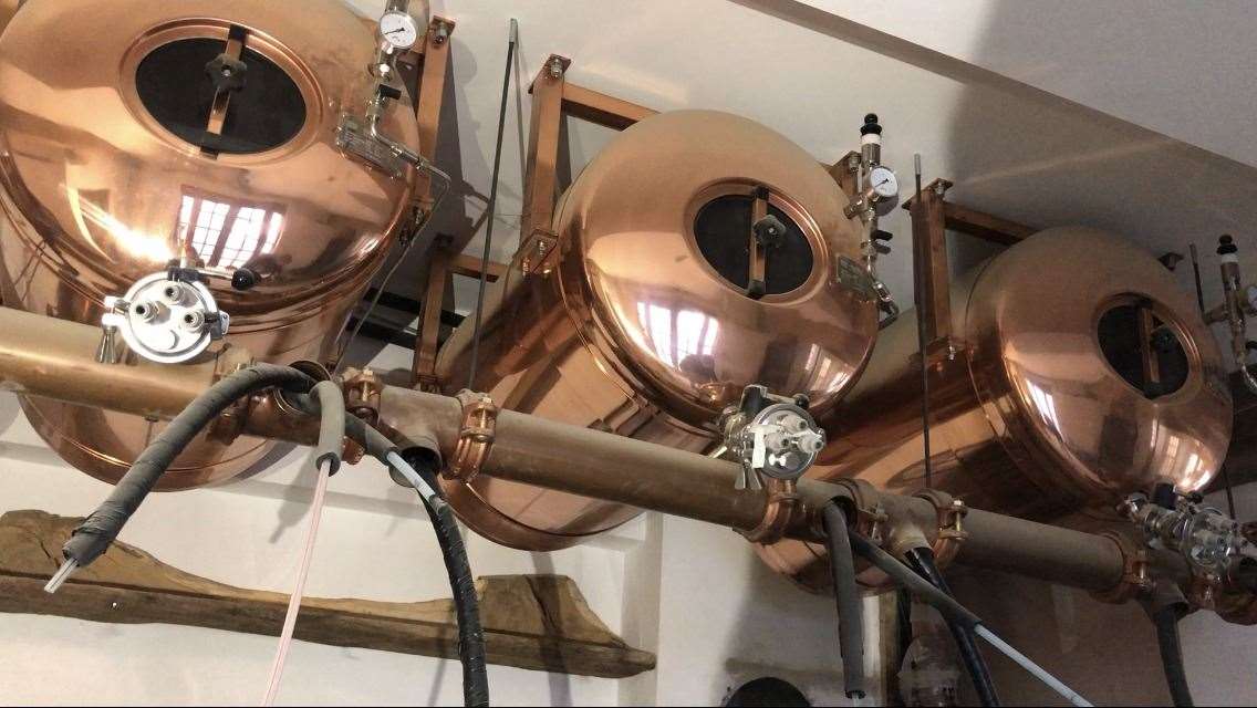 Pints will be pulled from copper tanks above the bar