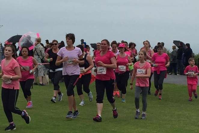 The Pink Army have battled the elements today. Pic: Helen Seymour