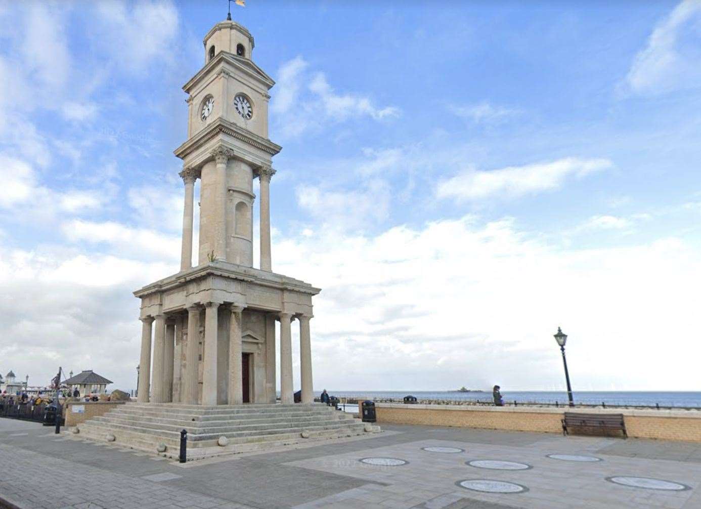 Damian Dennis Barlow of Herne Bay planned a brawl by the town’s iconic clock tower. Picture: Google