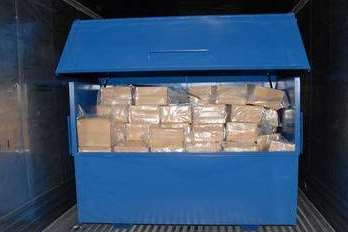 Drugs stashed inside metal boxes in a lorry