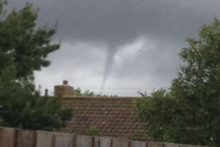A funnel cloud pictured over Dymchurch. Picture: Helen Castle-Kidd