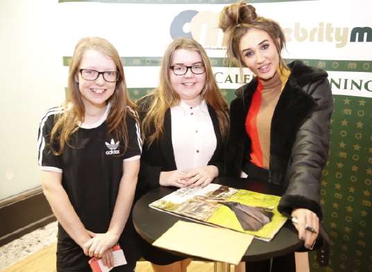 Sisters Emily and Robyn Lockwood-Farrant meet Megan McKenna at The Mall, Maidstone. Picture: Matthew Walker