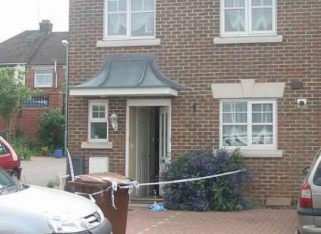 Police cordon off the house in Cobham Rise, Gillingham, where the incident took place. Picture: LAURA PATRICK.