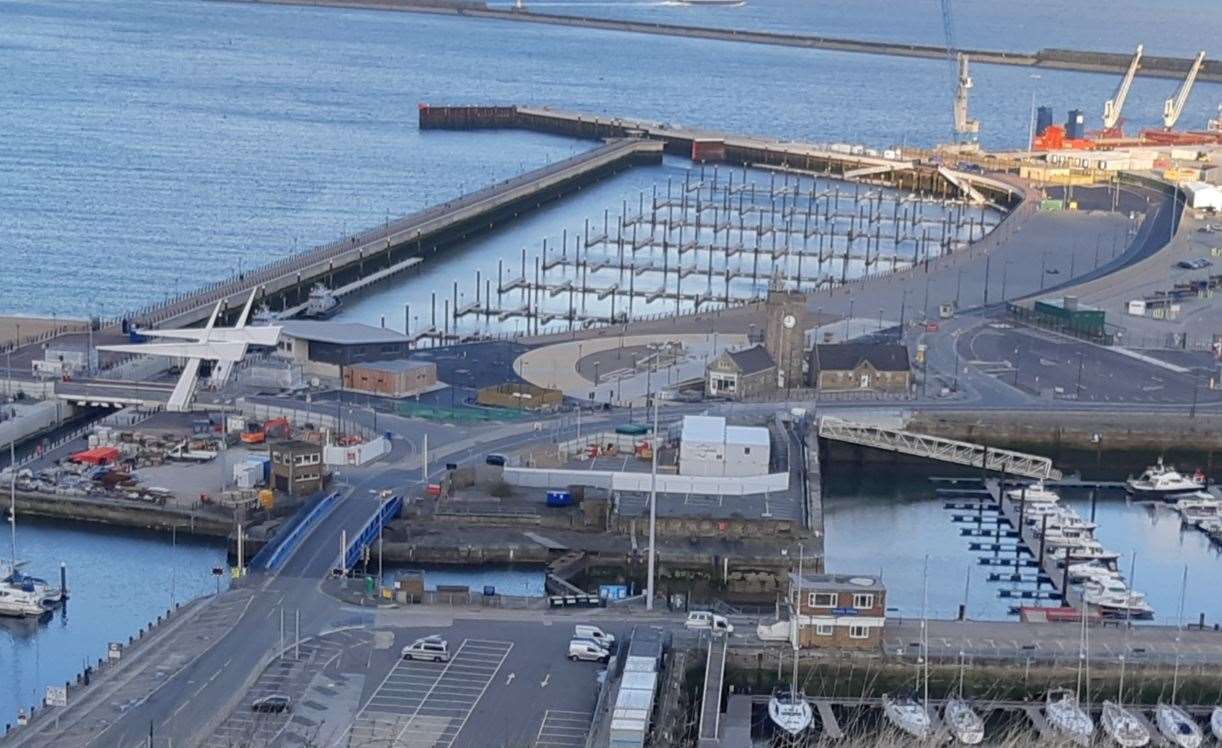 The bridge, bottom left, also leading to the Western Docks area. Picture: Sam Lennon KMG