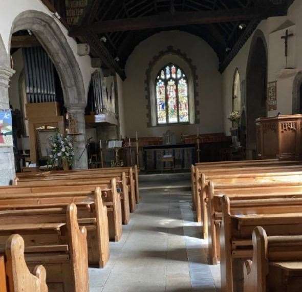 The pews as they now stand in Holy Cross Church in Bearsted.  Photo: John Taylor