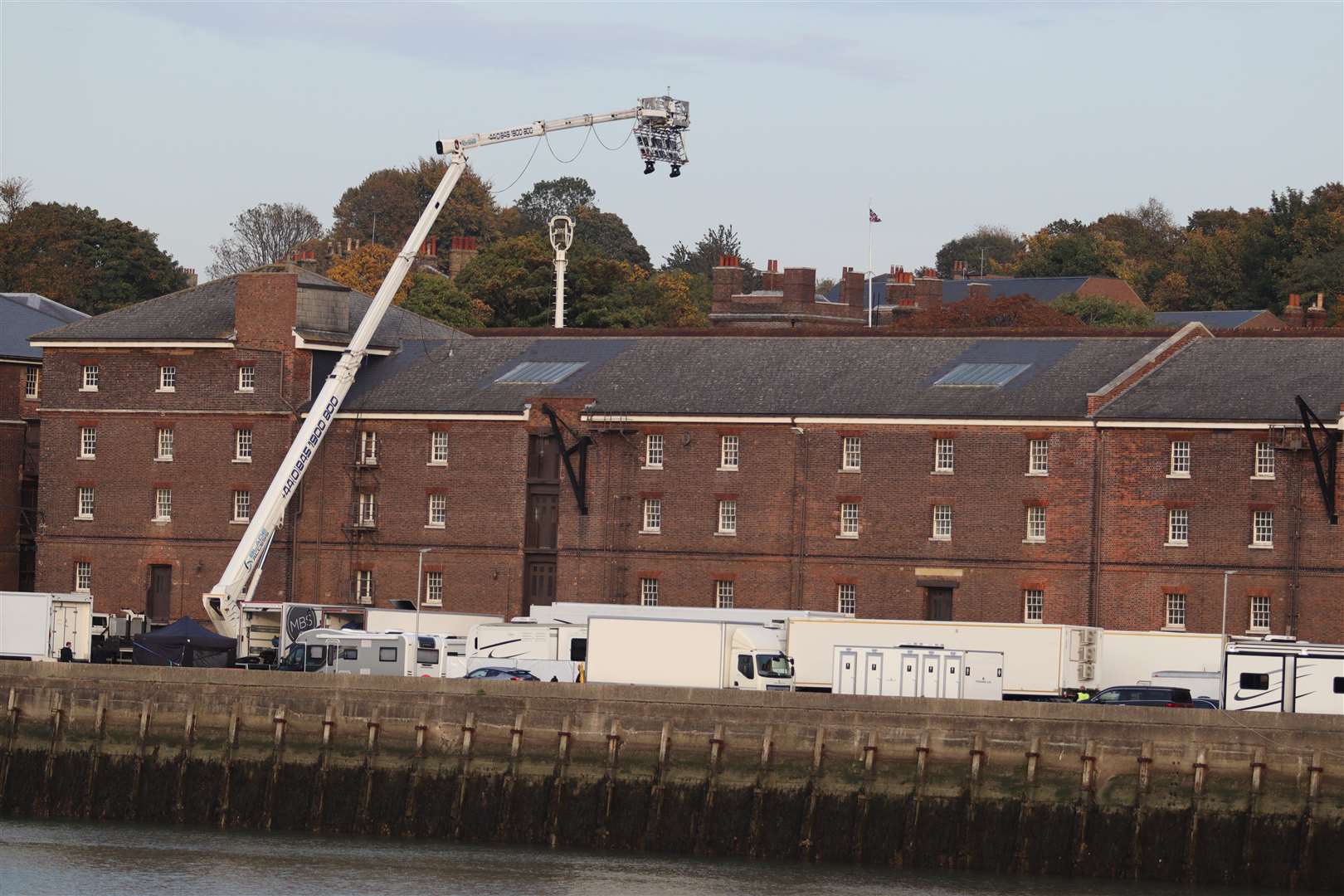 A filming crew has taken over Chatham Dockyard. Picture: John Nurden