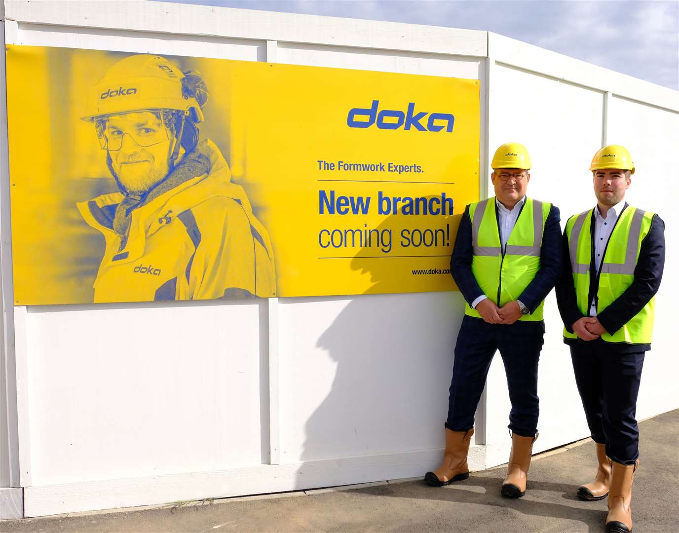 Doka's UK MD Hennie Roebroeks and project manager Jan Radlbauer at the new site in Sittingbourne