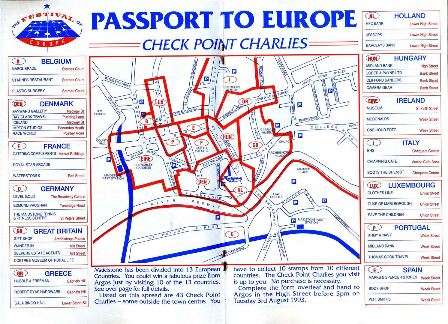 Maidstone's Passport to Europe for the 1993 festival