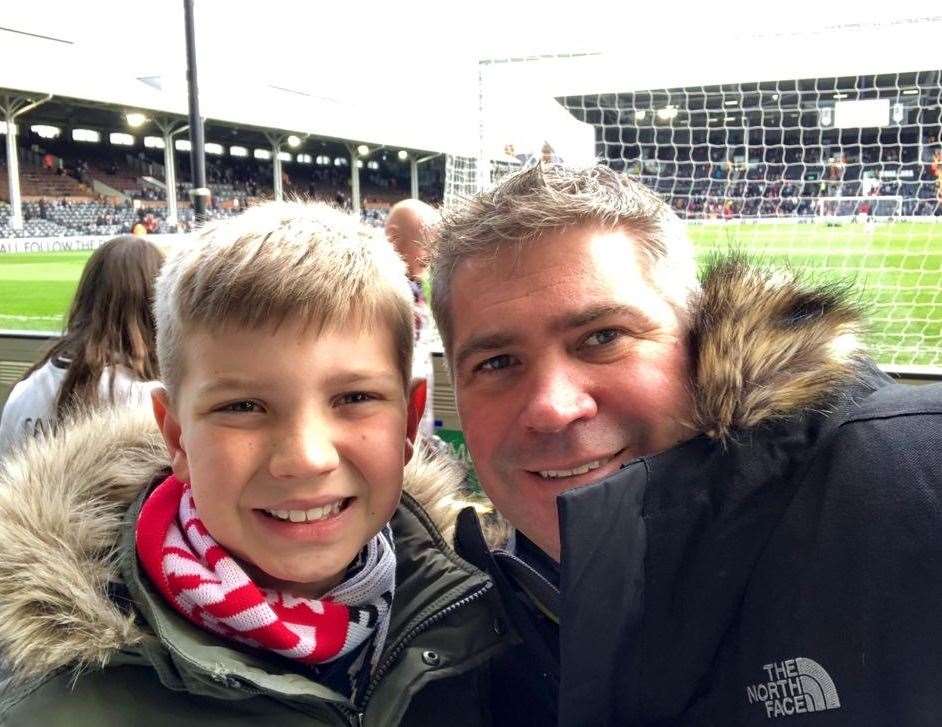 Mark Towens and his son Jamie. Picture: Mark Towens
