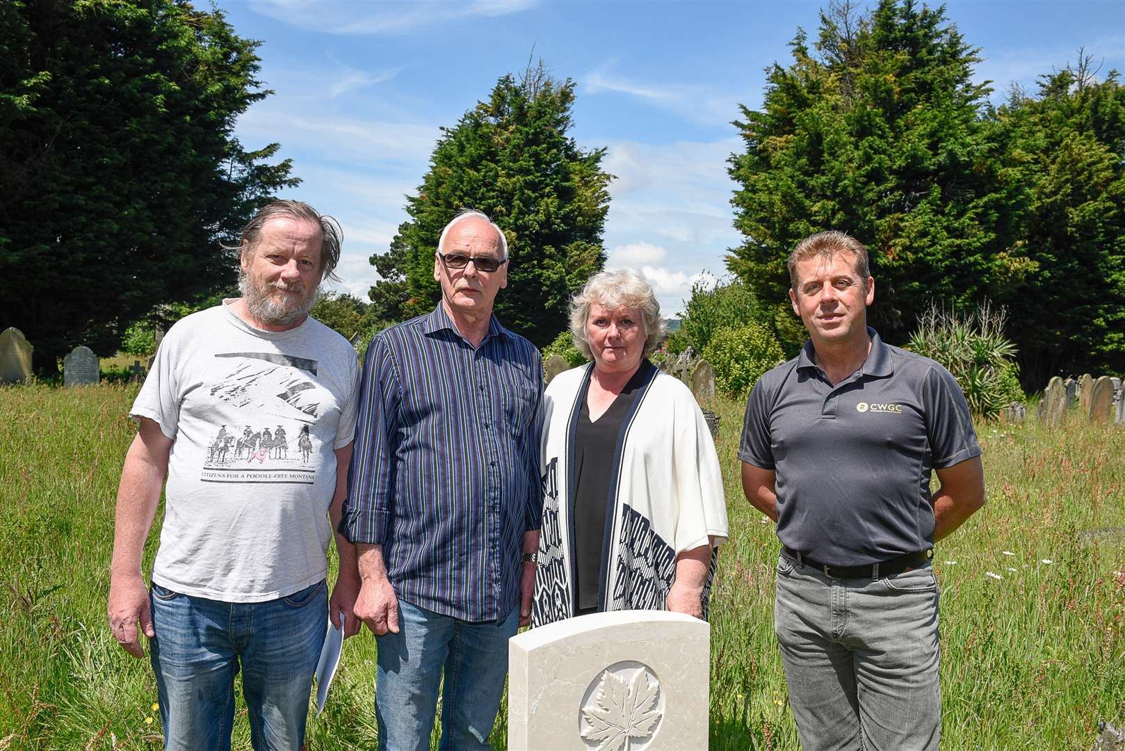Local historian Peter Anderson, Richard Grundy, Cllr Jan Holben and Les Kibble of the Commonwealth War Graves Commission