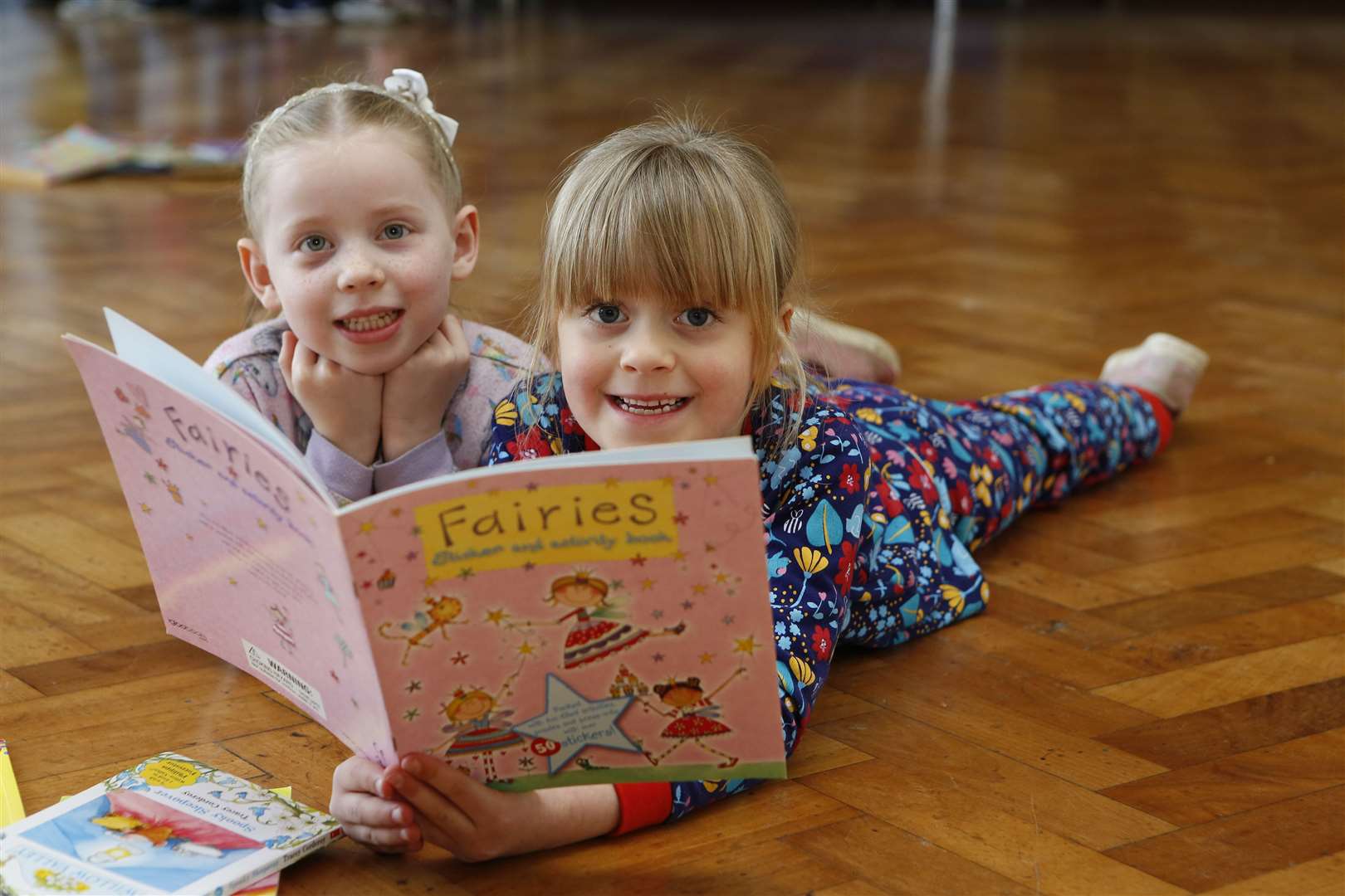 Children dressed in pyjamas for World Book Day. Pictured are Mollie & Charlotte..Lenham Primary School, Ham Lane, Lenham, ME17 2LL.Picture: Andy Jones. (7640463)