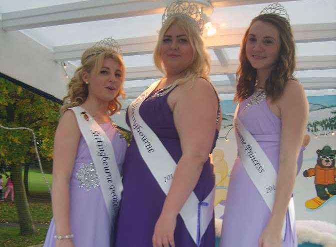 Last year's winners, from left, Princess Ashleigh Taylor, Miss Sittingbourne Georgia Lane, and princess Hannah Bradford