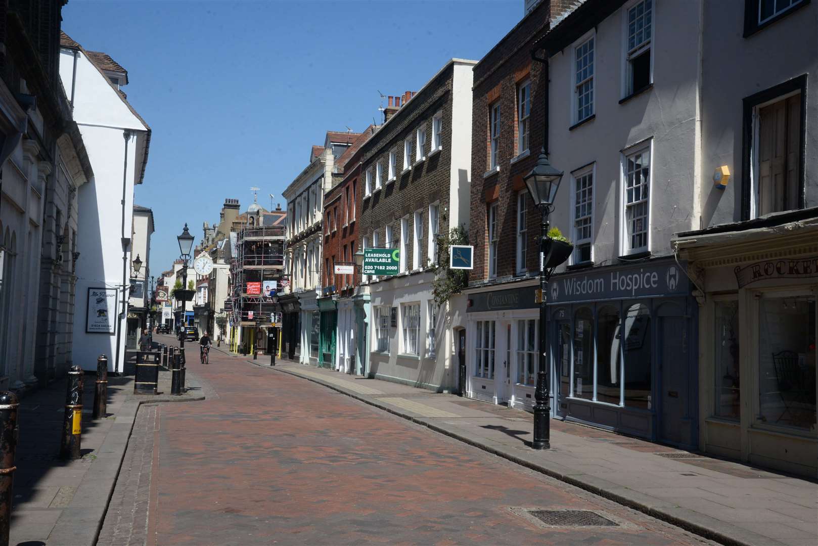 A quiet Rochester High Street during the first lockdown. Picture: Chris Davey.