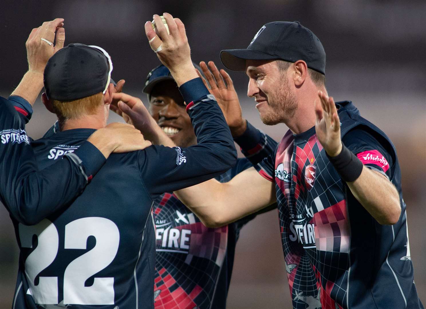 Kent celebrate a T20 wicket against Somerset in July 2019. Picture: Ady Kerry