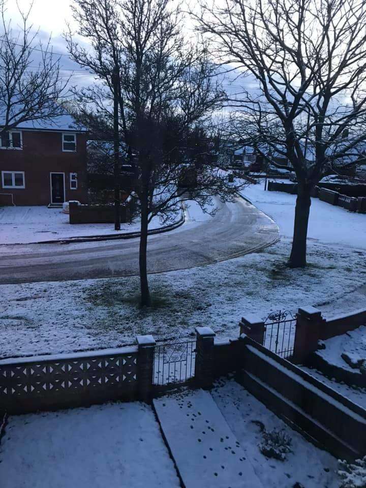 Rebecca's view of limited snow in Chatham