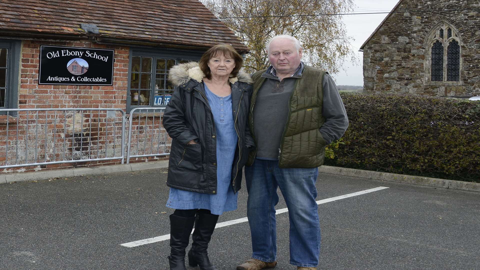 Wendy and Chris Pursglove outside their antique shop that was burgled