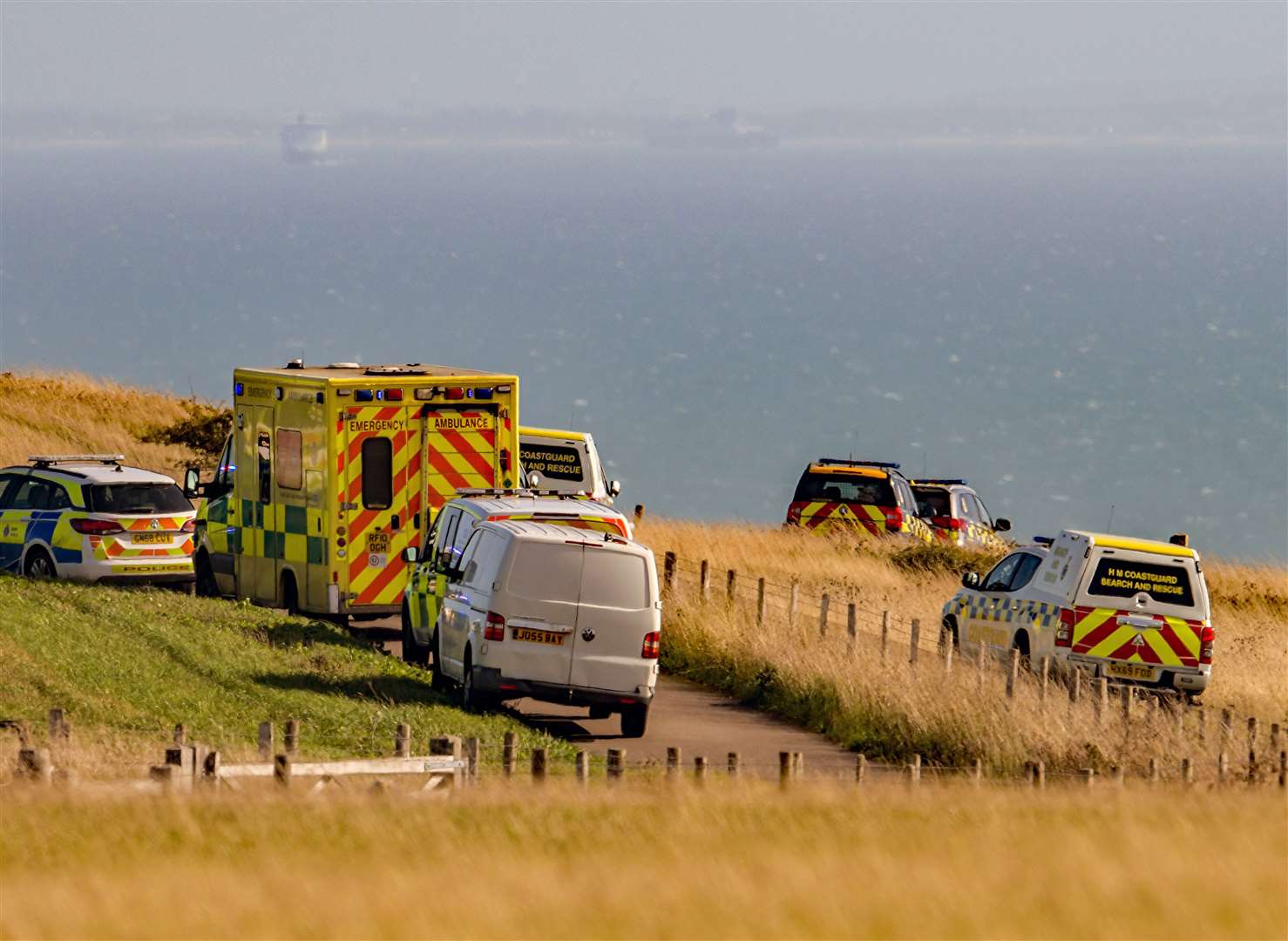 Emergency services near the South Foreland Lighthouse in St Margaret's Bay. Picture: Stuart Brock Photography