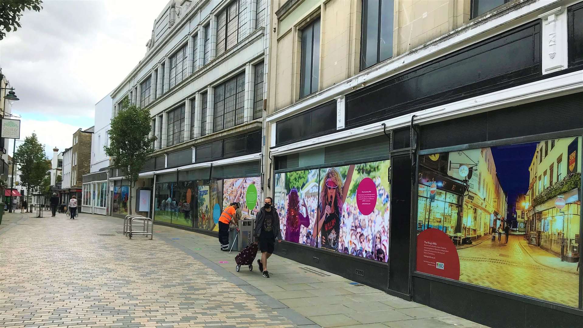 The display was intended to brighten up the windows of the former Debenhams in Canterbury city centre