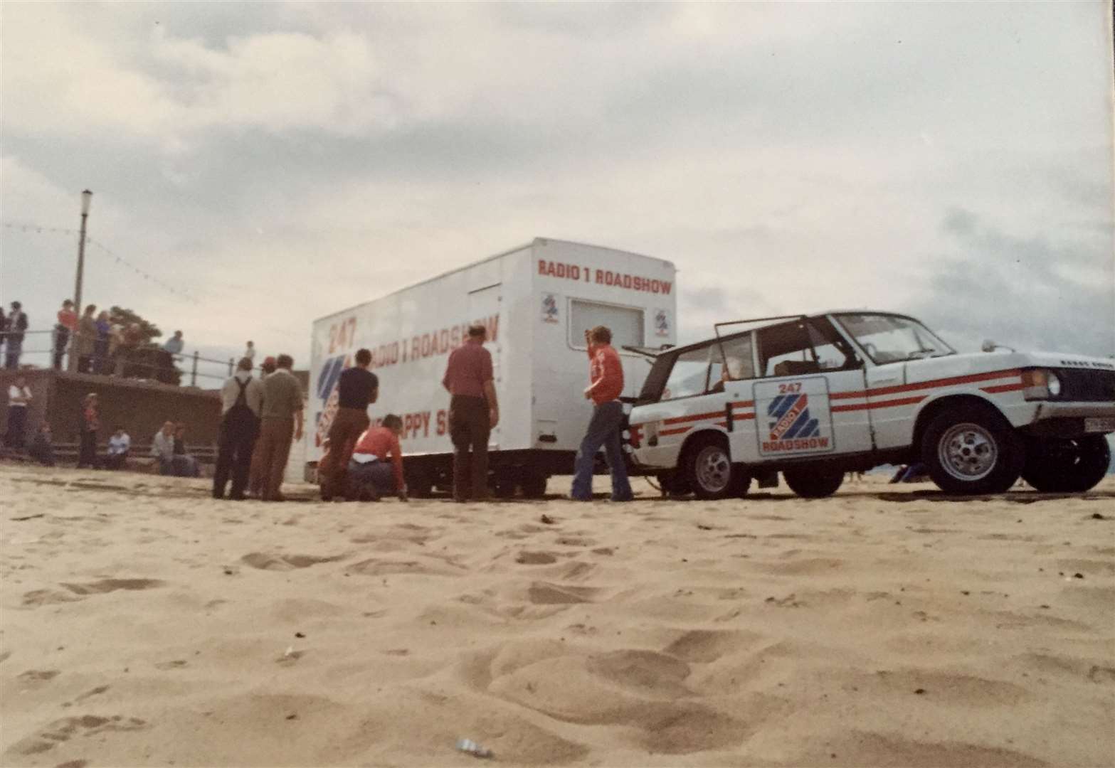 The roadshow truck gets stuck on the sand at Margate. Picture Tony Miles/Smiley Miley