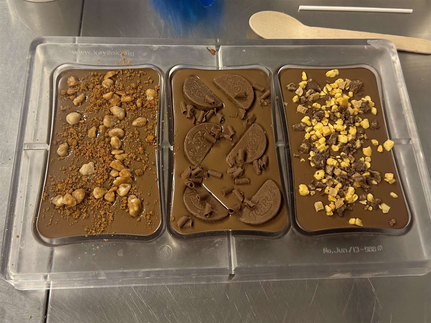Reporter Megan Carr's attempt at milk chocolate slabs. Picture: Megan Carr