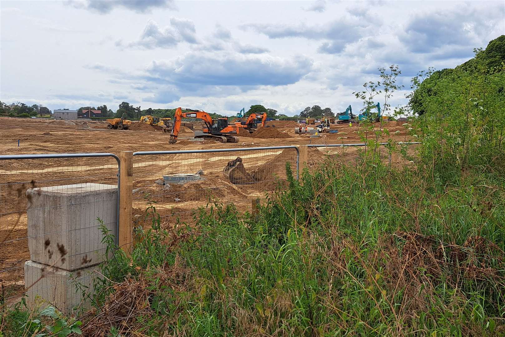 Construction is under way at Forty Acres Field in East Malling