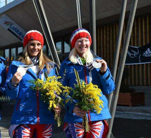 Paralympic gold medallist Charlotte Evans (left) with Kelly Gallagher