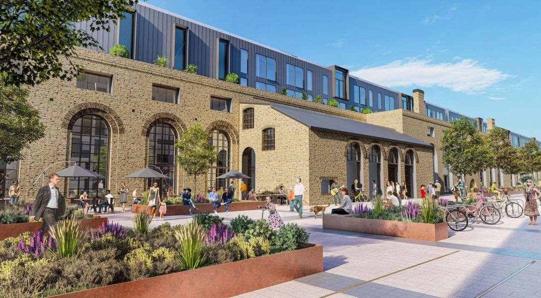 An artist's impression of how the former railway sheds could look