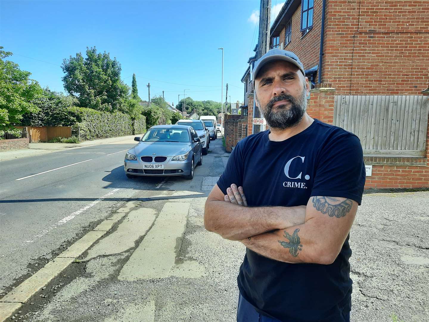 Royal Oak landlord Simon Kidd says the line of parked vehicles near the pub makes it dangerous for punters to leave the boozer's car park