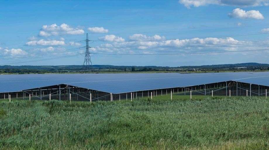 A CGI showing how the solar farm is set to look