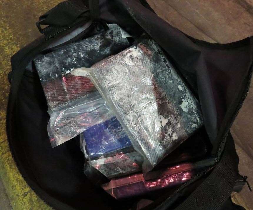 Packages inside the black holdall. Picture: National Crime Agency