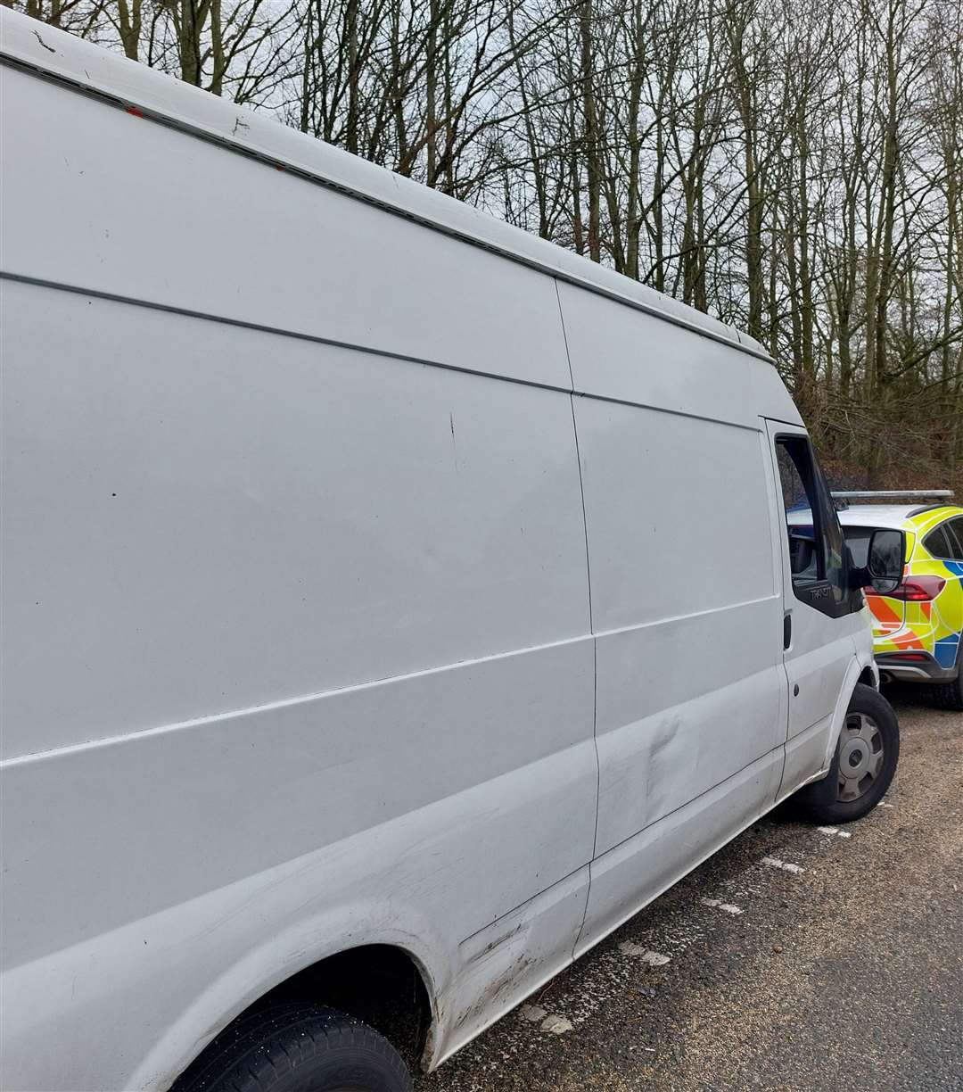 A van driver was pulled over after undertaking two cars on the M25 hard shoulder. Picture: Kent Police