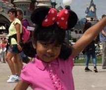 Ella in Disneyland Paris for her 2016 leap year birthday