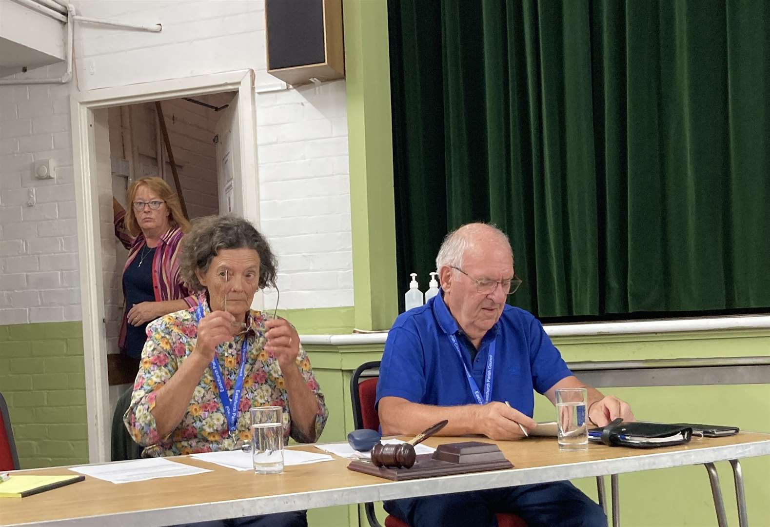 Eastchurch parish council chairman Kathleen Carter and vice-chairman Mike Brown at Eastchurch village hall