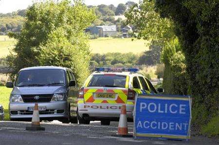 Police at the scene of a fatal crash near Deal