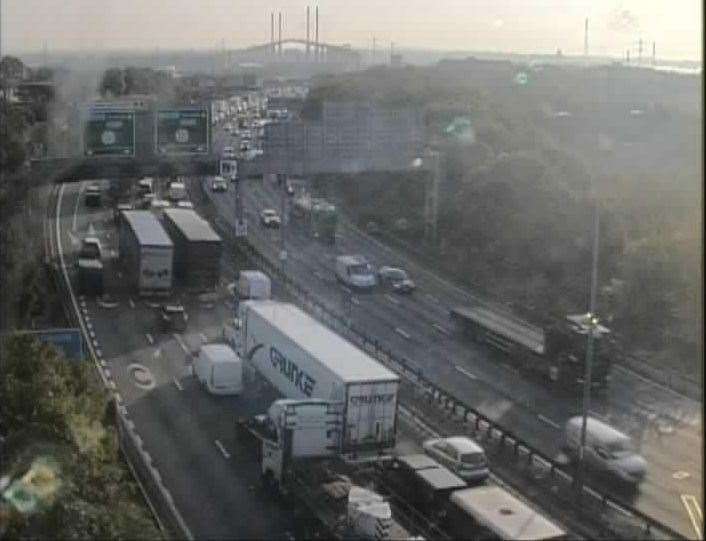 There are delays leading up to the Dartford Crossing this morning. Picture: @KentHighways