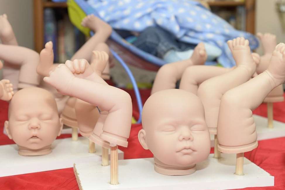 Body parts of the realistic-looking baby dolls